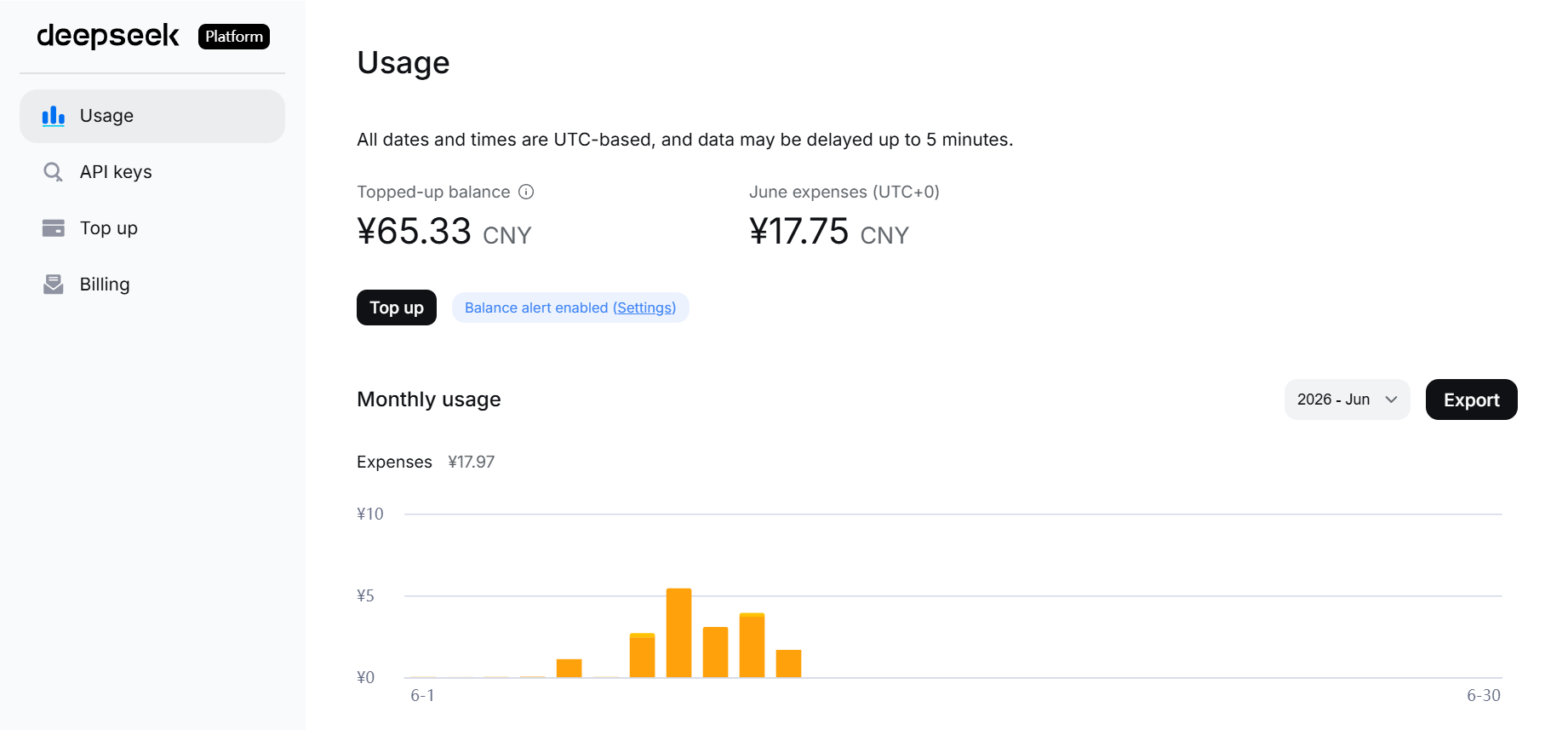 Exportar facturas CSV desde la Plataforma DeepSeek